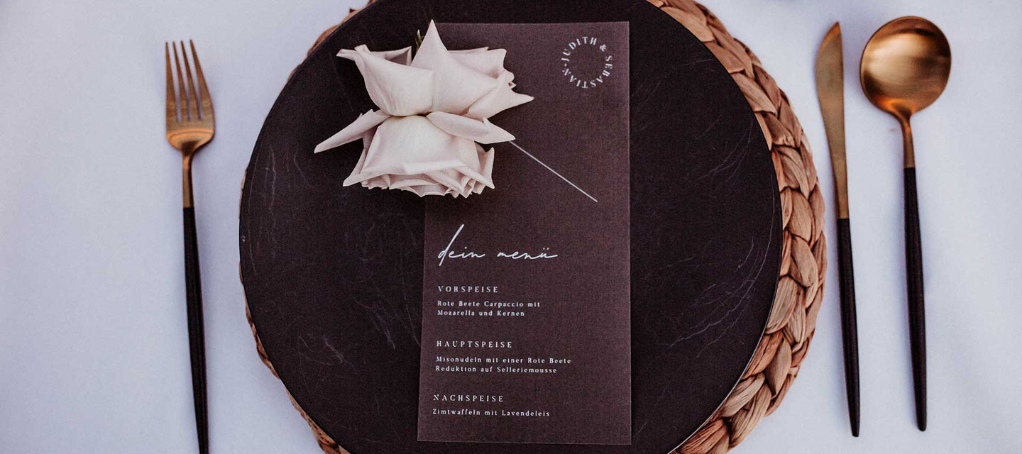 Menükarte aus Transparentpapier für Euer Event oder Hochzeit